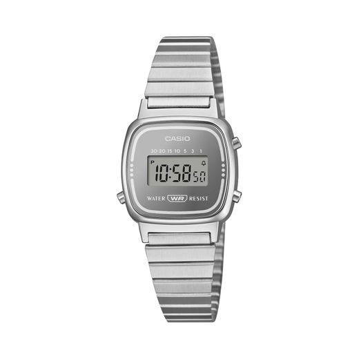 Reloj casio digital pequeño LA670 efecto espejo en acero