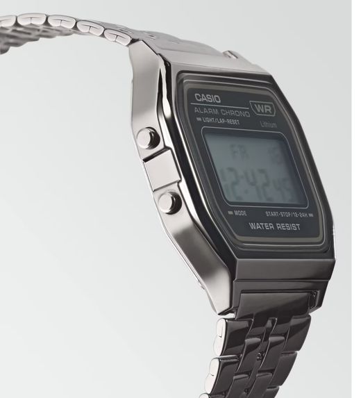 Montre grise unisexe numérique Casio avec cadran gris