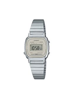 Reloj Casio digital vintage pequeño en acero con esfera color crema