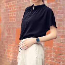 Reloj casio digital vintage unisex con efecto espejo azul