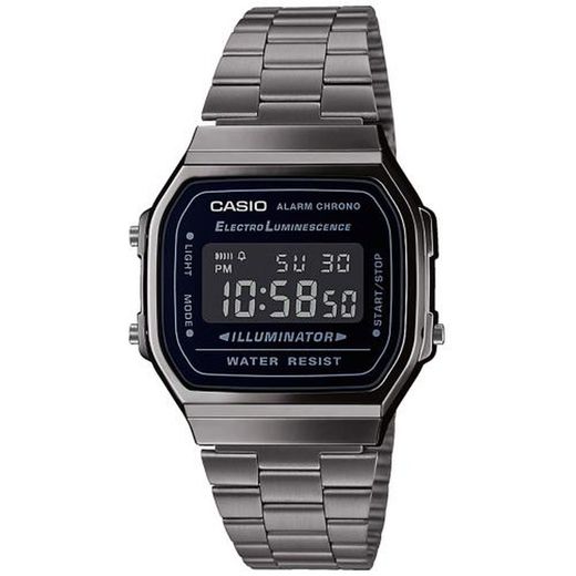 Digitale Vintage-Unisex-Uhr von Casio mit grauem IP-Effekt