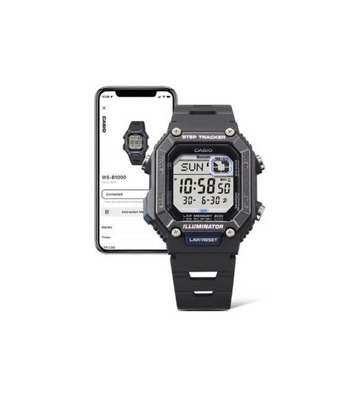 Relógio Digital Casio WS-B1000 Contador de Passos Bluetooth® Azul