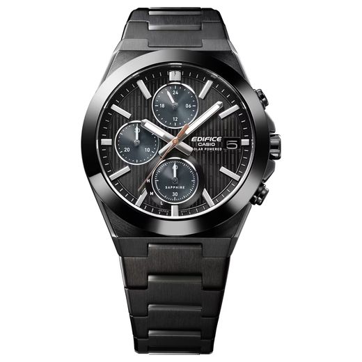 Montre solaire Casio Edifice EFS-S650DC avec lunette en céramique, noire
