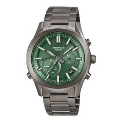 Reloj Casio Edifice EQB-1300 Crono Solar Ip Gris esfera verde