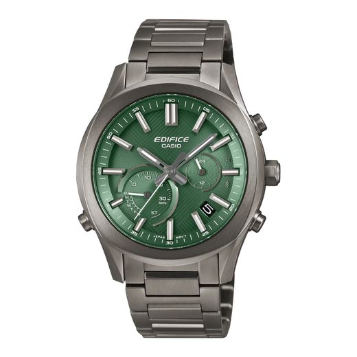 Reloj Casio Edifice EQB-1300 Crono Solar Ip Gris esfera verde