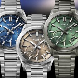Reloj Casio Edifice EQB-1300 Crono Solar Ip Gris esfera verde