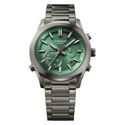 Reloj Casio Edifice EQB-1300 Crono Solar Ip Gris esfera verde