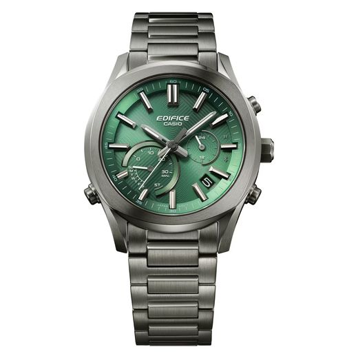 Reloj Casio Edifice EQB-1300 Crono Solar Ip Gris esfera verde