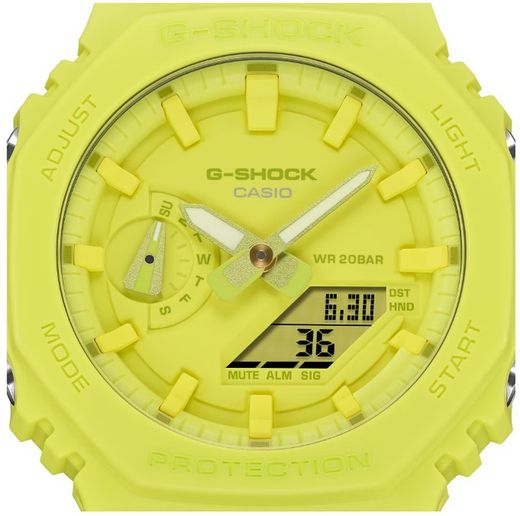 Casio G-Shock-Uhr mit Harzgehäuse, in der Farbe Voltgelb