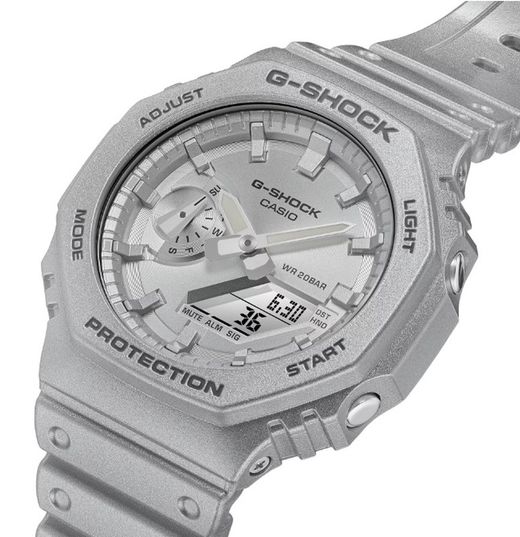 Reloj Casio g-shock caja de resina y carbono, en color plateado metalizado