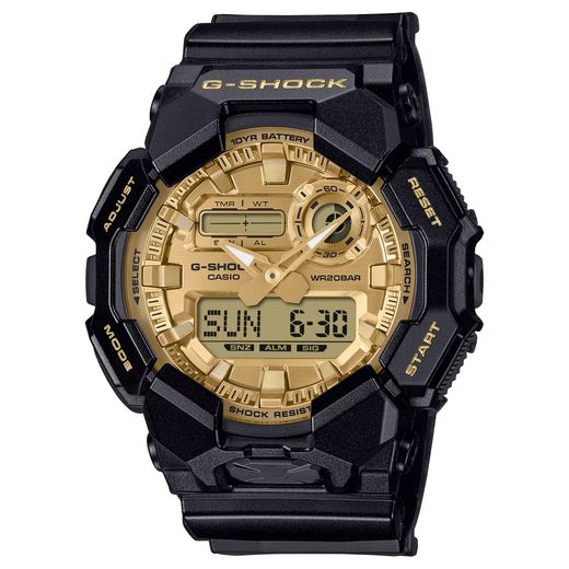 Montre Casio G-Shock GA-010 à haute luminosité et cadran doré
