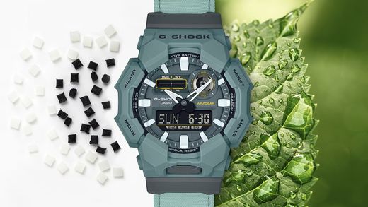 Montre Casio G-Shock GA-010 à haute luminosité, de couleur verte
