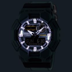 Montre Casio G-Shock GA-010 à haute luminosité, de couleur verte