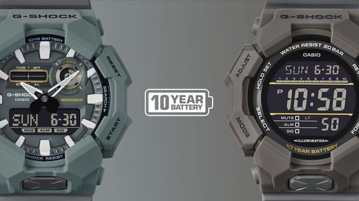Montre Casio G-Shock GA-010 à haute luminosité, de couleur verte