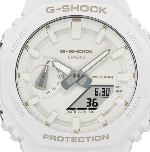Montre Casio G-Shock GA-2100, boîtier en résine, blanc