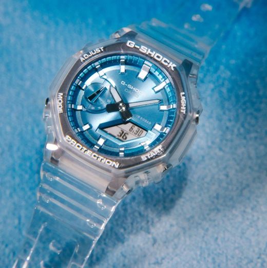 Casio G-Shock GA-2100BM durchscheinende blaue Uhr