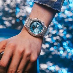 Casio G-Shock GA-2100BM durchscheinende blaue Uhr