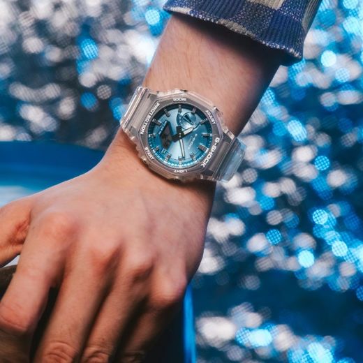 Casio G-Shock GA-2100BM durchscheinende blaue Uhr