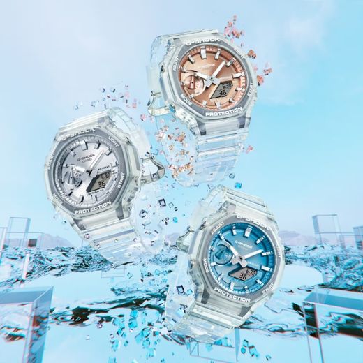 Casio G-Shock GA-2100BM durchscheinende blaue Uhr