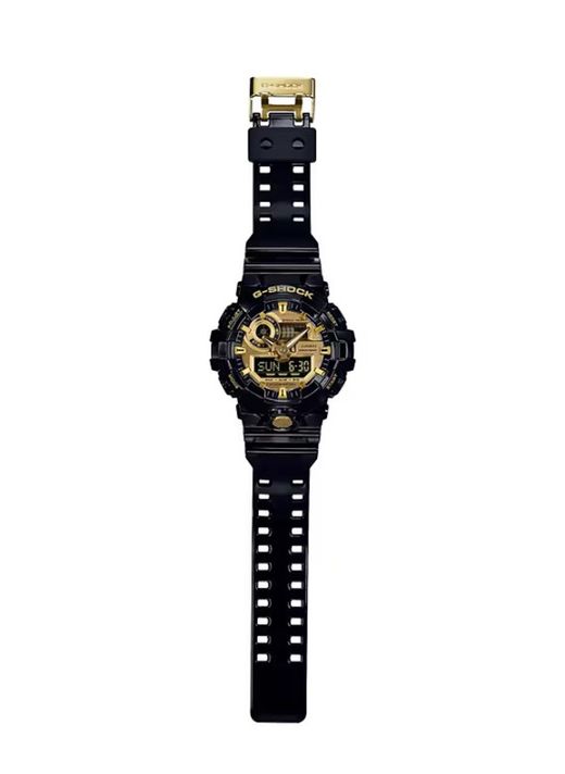 Reloj Casio G-Shock GA-710, color negro y esfera dorada