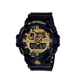 Reloj Casio G-Shock GA-710, color negro y esfera dorada