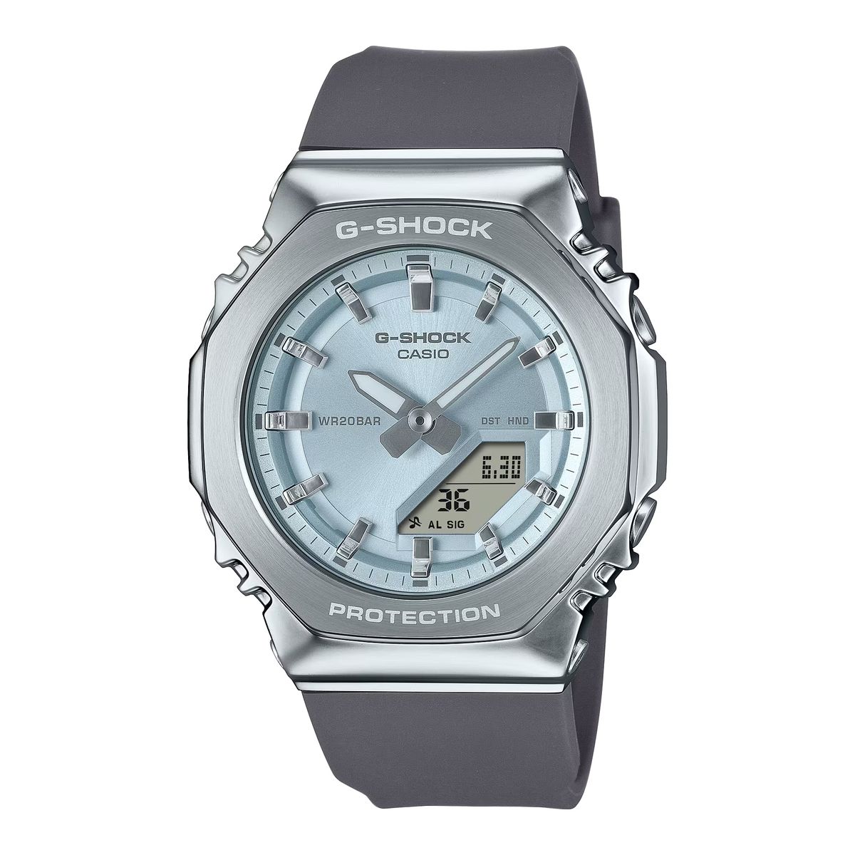Reloj Casio G-Shock GM-S2110 para mujer con caja de acero y esfera azul