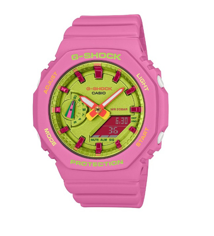 Casio G-Shock-Uhr für Damen in rosa kombinierter gelber Farbe — Miralles  Arévalo Joyeros