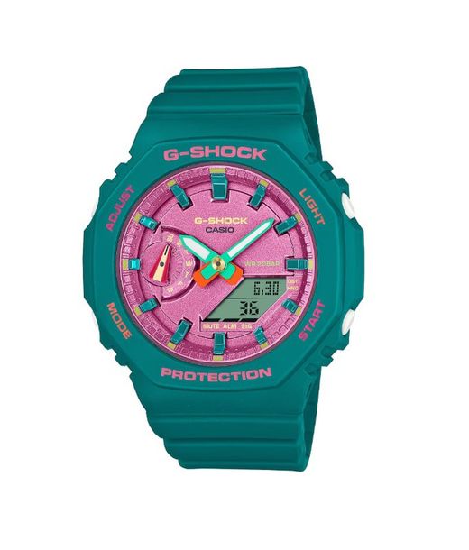 Montre Casio G-Shock pour femme en vert combiné avec du rose