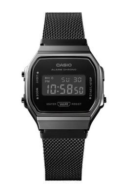 Montre numérique unisexe Casio avec boîtier et bracelet Ip noirs et tapis
