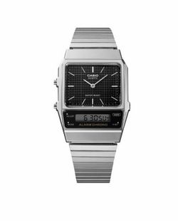 Reloj Casio unisex doble uso horario con esfera negra