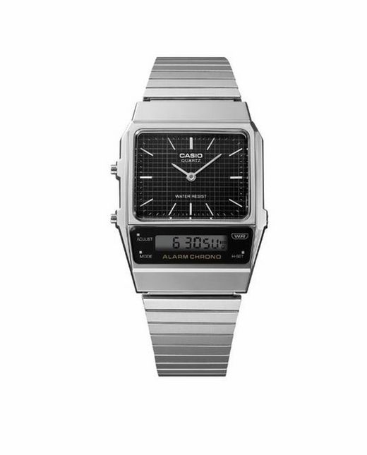 Reloj Casio unisex doble uso horario con esfera negra