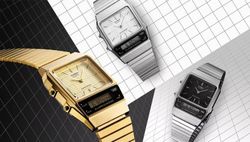 Reloj Casio unisex doble uso horario con esfera negra Gold