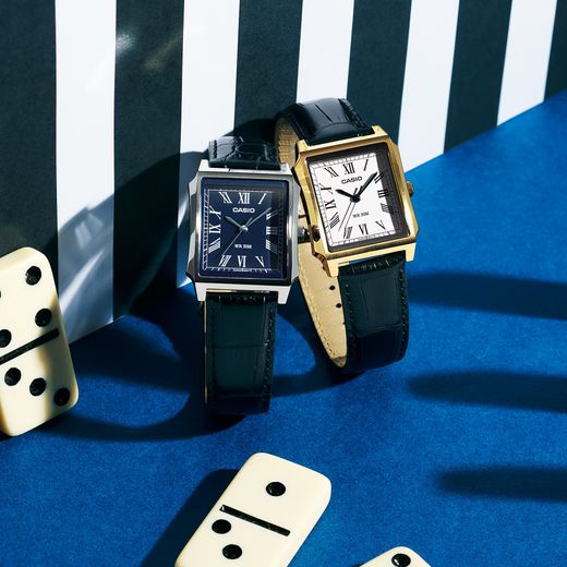 Casio Unisex-Uhr MTP-B190GL Gold mit weißem Zifferblatt