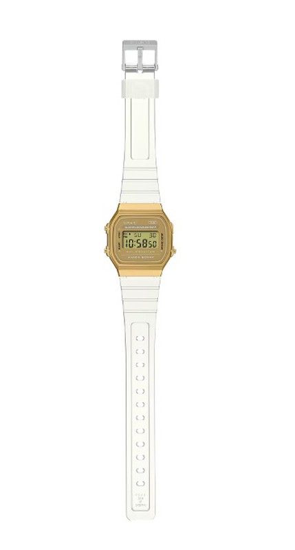 Reloj Casio Unisex Vintage dorado con correa transparente