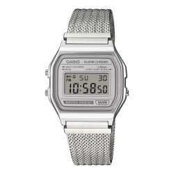 Reloj Casio Vintage digital unisex con esfera plateada