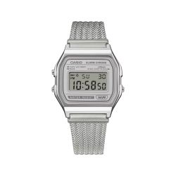 Reloj Casio Vintage digital unisex con esfera plateada