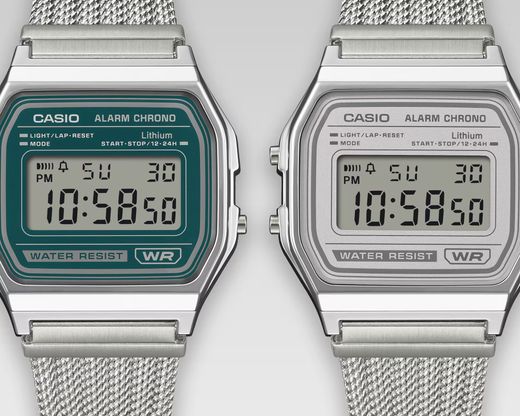 Reloj Casio Vintage digital unisex con esfera plateada