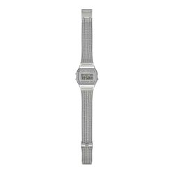 Reloj Casio Vintage digital unisex con esfera plateada