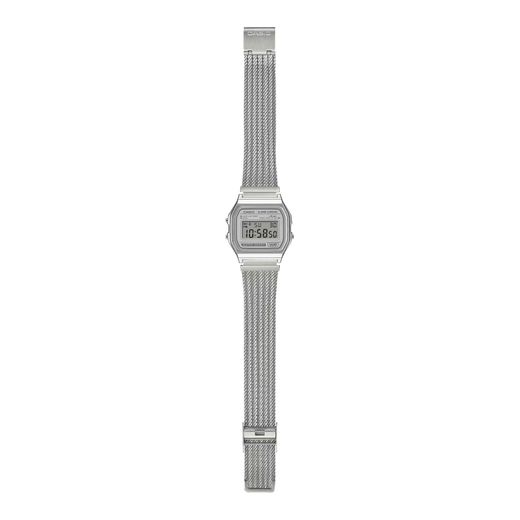 Reloj Casio Vintage digital unisex con esfera plateada