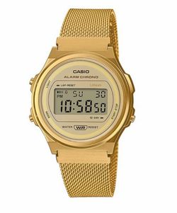 Reloj Casio Vintage redondo con esterilla dorada