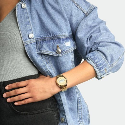 Reloj Casio Vintage redondo dorado