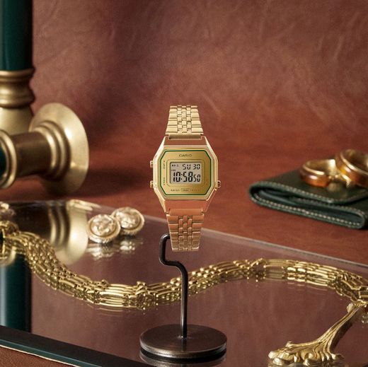 Reloj Casio Vintage Unisex LA680WEGV Dorado Green