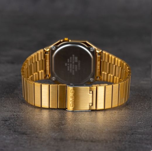 Relógio digital vintage Casio dourado