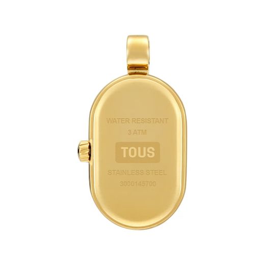 Relógio de pingente oval dourado Tous Hold