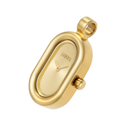 Relógio de pingente oval dourado Tous Hold
