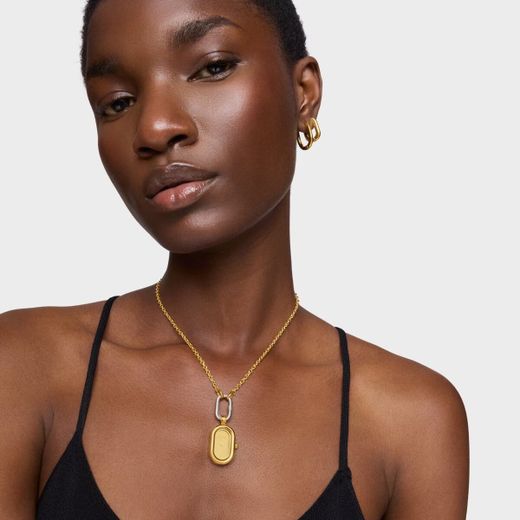 Relógio de pingente oval dourado Tous Hold