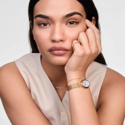 Reloj Daniel Wellington Juliette Braided Mesh White Sunray Gold