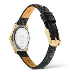 Reloj Daniel Wellington Ophelia Mini Black Lizard Unitone Guilloché Gold