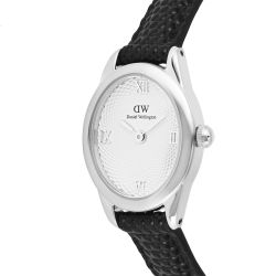 Reloj Daniel Wellington Ophelia Mini Black Lizard White Guilloché Silver