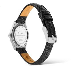 Reloj Daniel Wellington Ophelia Mini Black Lizard White Guilloché Silver